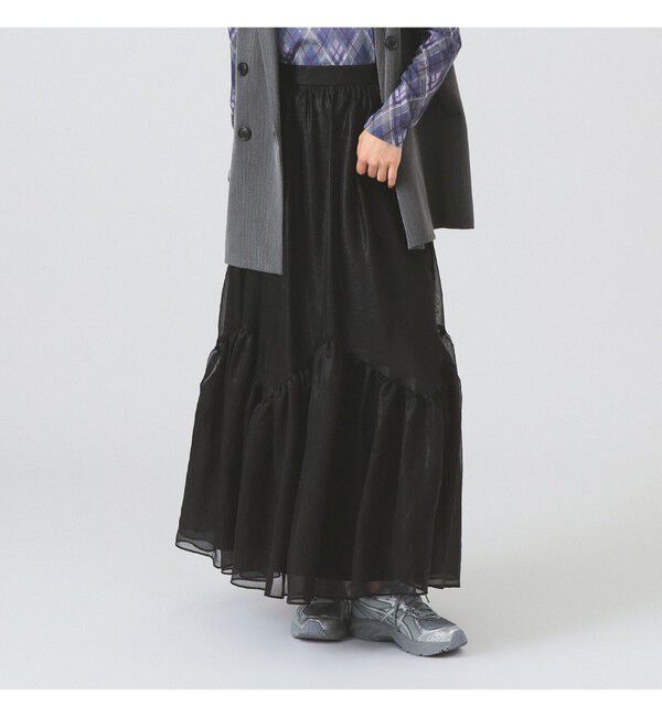 Ray BEAMS 「シアー ティアード スカート」|スカート|BLACK