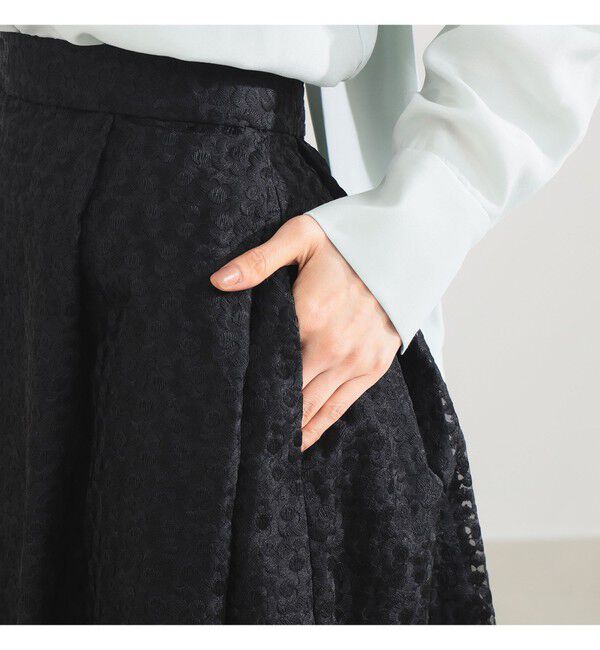 Demi-Luxe BEAMS 「オーガンジー エンブロイダリー フレアースカート」|スカート|