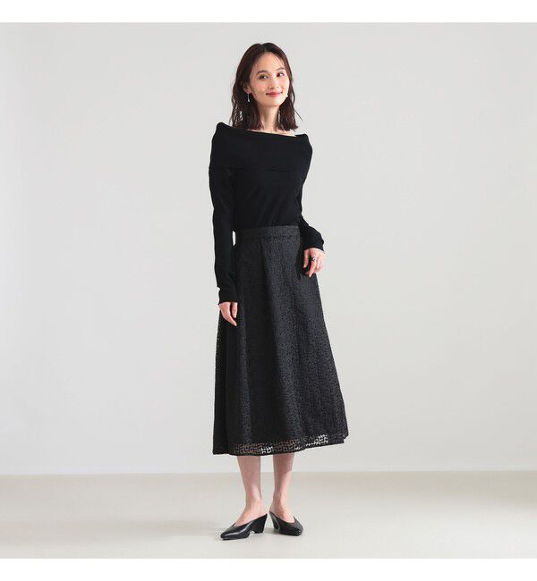 Demi-Luxe BEAMS 「オーガンジー エンブロイダリー フレアースカート」|スカート|