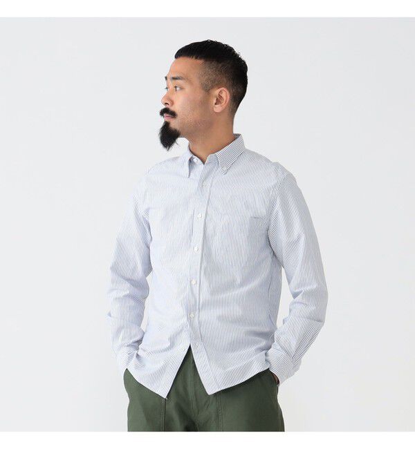 BEAMS PLUS「BEAMS PLUS / オックスフォード ストライプ ボタンダウン シャツ」|シャツ・ブラウス|