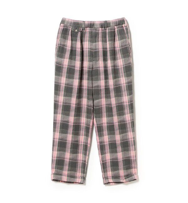 BEAMS PLUS「2 Pleats Relax Trousers Waffle Plaid」|チノ|
