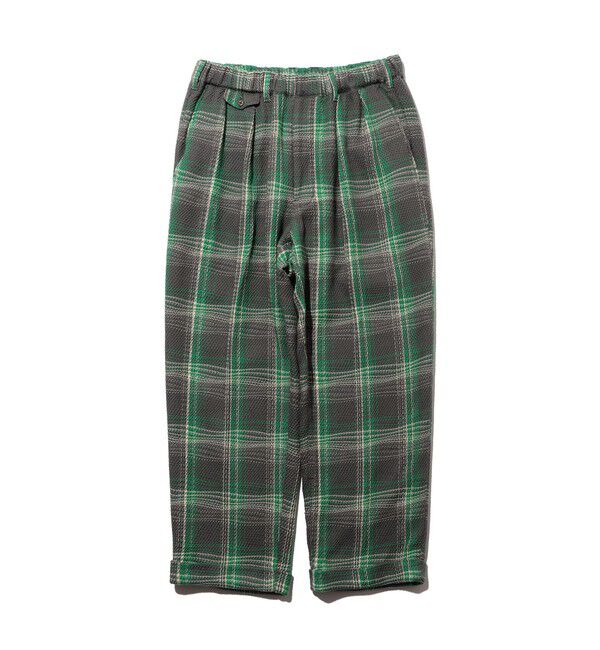 BEAMS PLUS「2 Pleats Relax Trousers Waffle Plaid」|チノ|