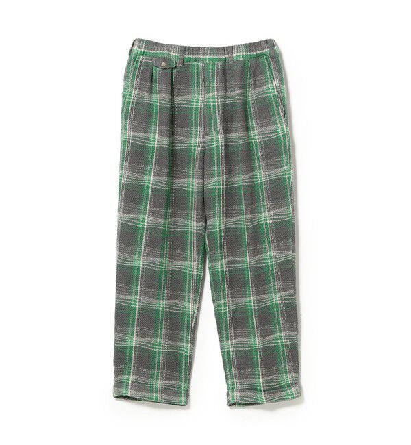 BEAMS PLUS「2 Pleats Relax Trousers Waffle Plaid」|チノ|