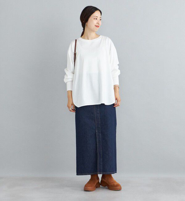 SHIPS for women「ロング リブ スリーブ カットソー  ボーダー / ソリッド」|Tシャツ・カットソー|