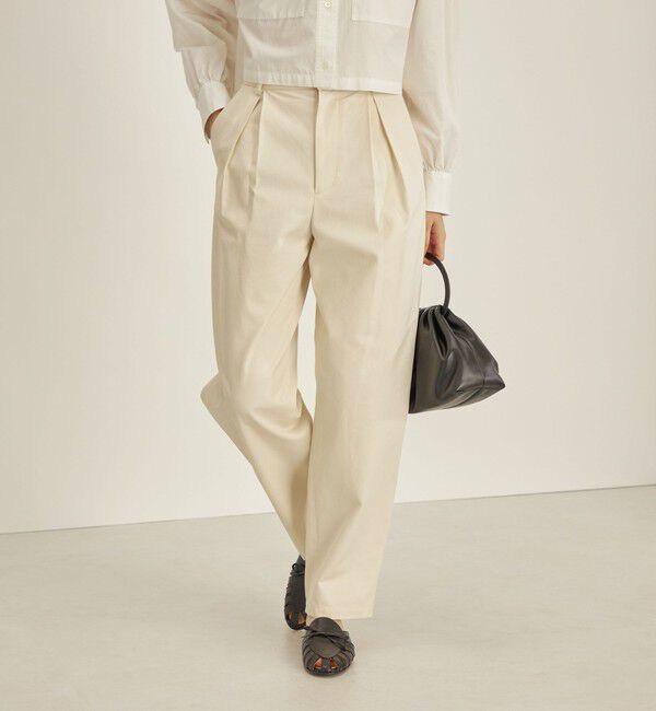 SHIPS for women「〈手洗い可能〉綿 ギャバ マーベルト タック パンツ◇」|その他|