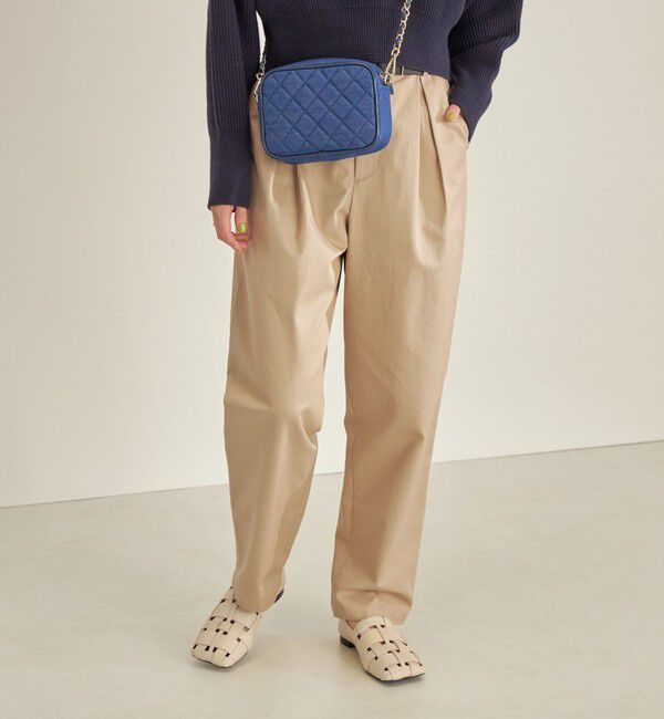 SHIPS for women「〈手洗い可能〉綿 ギャバ マーベルト タック パンツ◇」|その他|