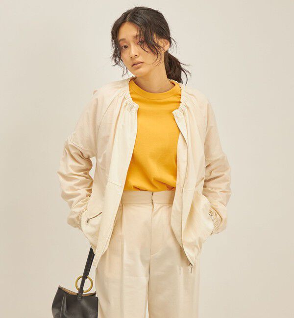 SHIPS for women「〈手洗い可能/撥水加工〉ナイロン ギャザー ショート ブルゾン ◇」|ブルゾン・スタジャン|