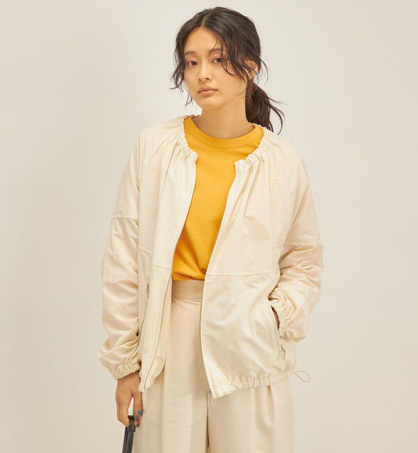 SHIPS for women「〈手洗い可能/撥水加工〉ナイロン ギャザー ショート ブルゾン ◇」|ブルゾン・スタジャン|