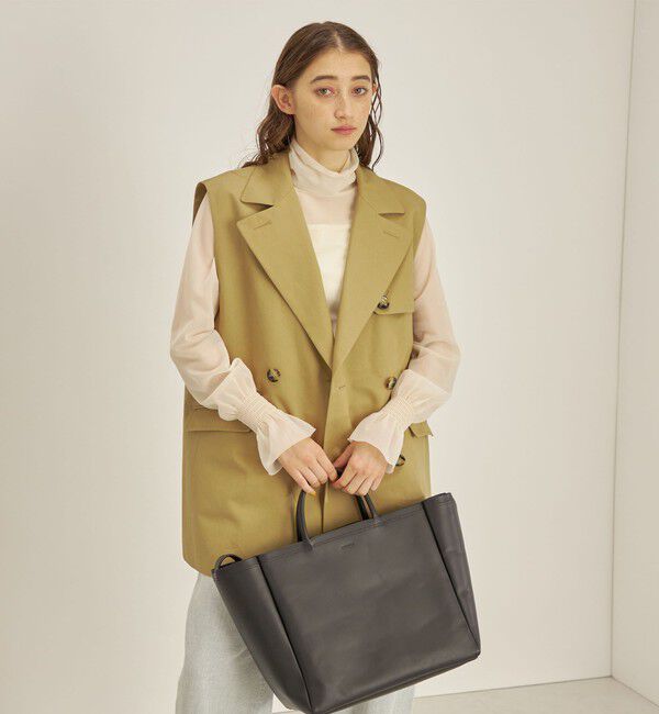 SHIPS for women「綿麻 カルゼ ダブルブレスト ジレ ◇」|ベスト・ジレ|