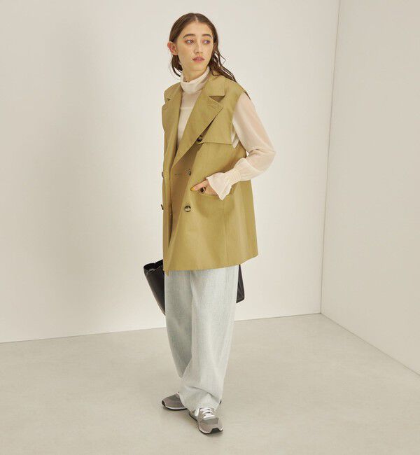 SHIPS for women「綿麻 カルゼ ダブルブレスト ジレ ◇」|ベスト・ジレ|