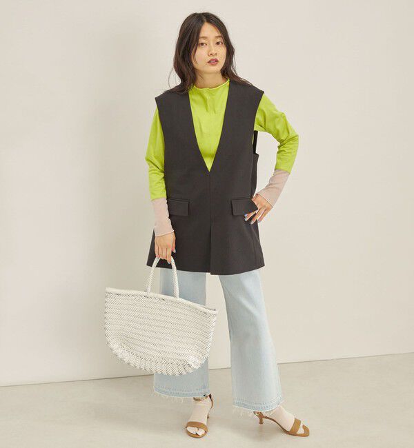 SHIPS for women「ハードリネン センター スリット ジレ◆」|ベスト・ジレ|