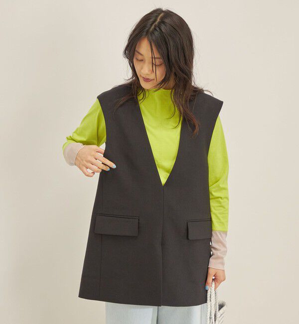 SHIPS for women「ハードリネン センター スリット ジレ◆」|ベスト・ジレ|