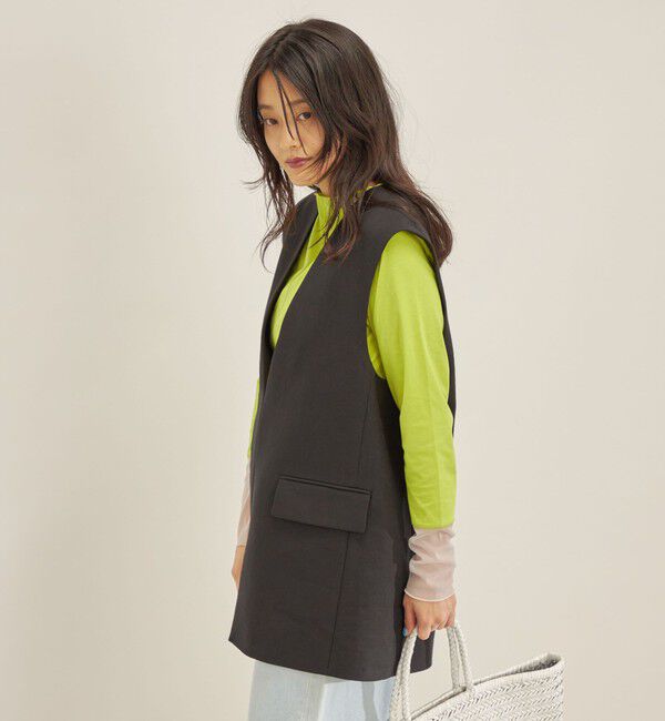 SHIPS for women「ハードリネン センター スリット ジレ◆」|ベスト・ジレ|
