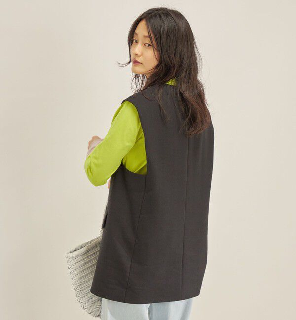 SHIPS for women「ハードリネン センター スリット ジレ◆」|ベスト・ジレ|