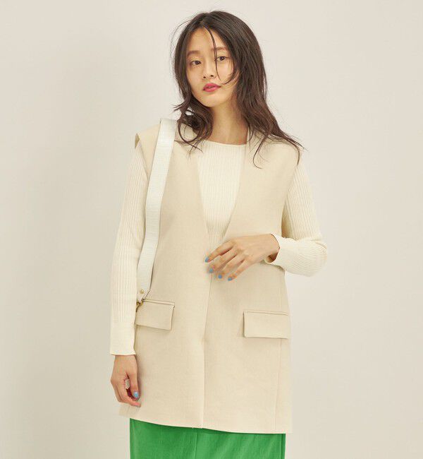 SHIPS for women「ハードリネン センター スリット ジレ◆」|ベスト・ジレ|