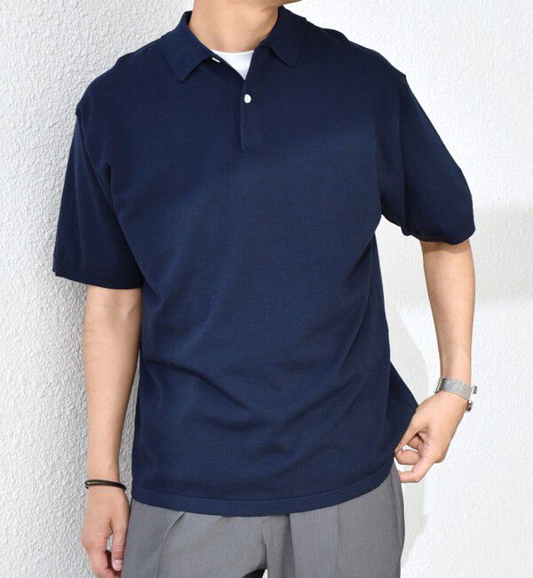 SHIPS any「SHIPS any:〈接触冷感〉ハイゲージ リネンミックス サマー ニット ポロシャツ 25SS◇」|ポロシャツ|