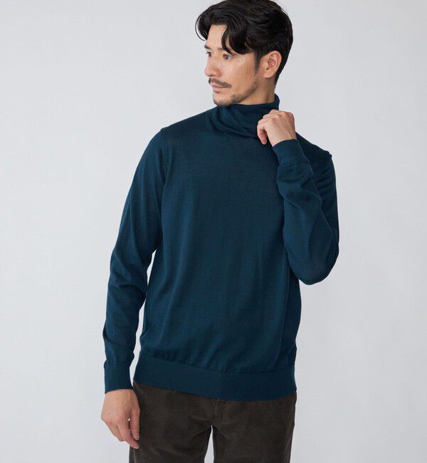 SHIPS「SHIPS: HANDFRAME 16ゲージ タートルネック ニット」|ニット・セーター|