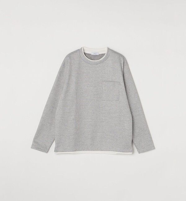 SHIPS any「SHIPS any: パールワッフル フェイクレイヤード Tシャツ (ロンT)◇」|Tシャツ・カットソー|