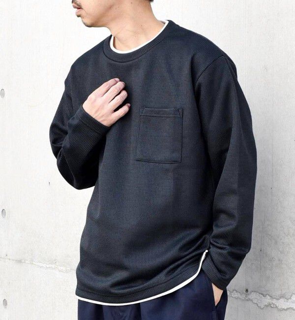 SHIPS any「SHIPS any: パールワッフル フェイクレイヤード Tシャツ (ロンT)◇」|Tシャツ・カットソー|