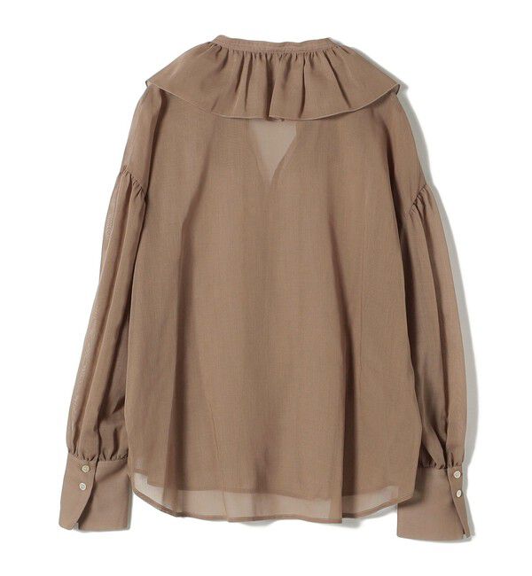 SHIPS for women「〈手洗い可能〉フリルカラー シアー ソリッド ブラウス」|シャツ・ブラウス|