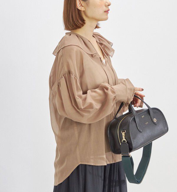 SHIPS for women「〈手洗い可能〉フリルカラー シアー ソリッド ブラウス」|シャツ・ブラウス|