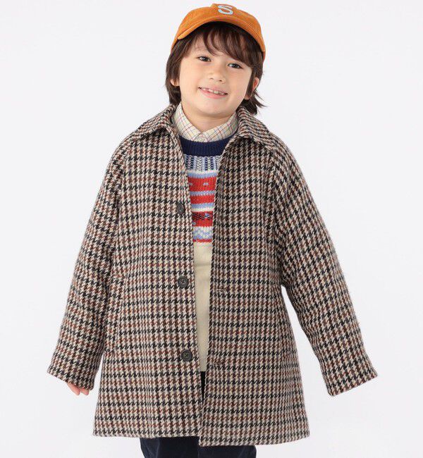 SHIPS KIDS「SHIPS KIDS:100～130cm / ガンクラブチェック ステンカラー コート」|ステンカラーコート|