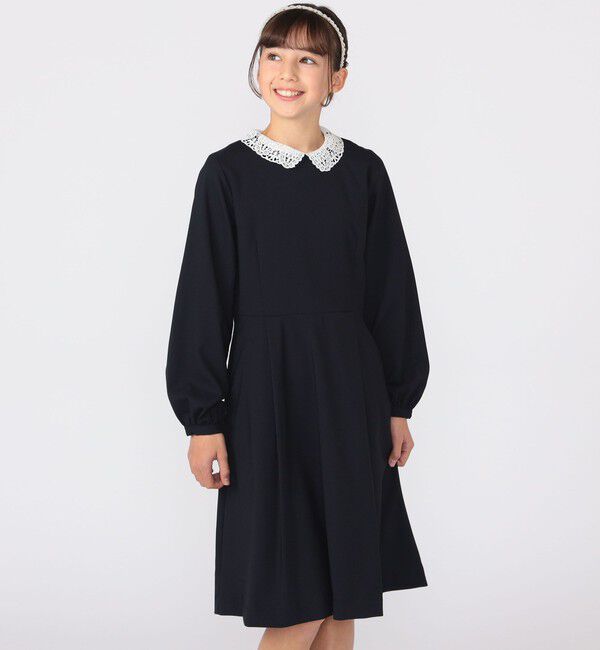 SHIPS KIDS「SHIPS KIDS:150～160cm / セレモニー ストレッチ フレア ワンピース」|ワンピース|
