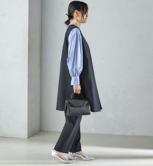 SHIPS for women「little black: パールモチーフ ウェーブ カット パンプス」|パンプス|