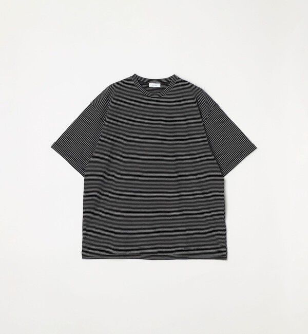 SHIPS any「SHIPS any: マイクロボーダー ミニ裏毛 ライト スウェット ライク Tシャツ◇」|Tシャツ・カットソー|