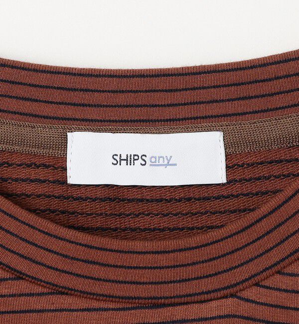 SHIPS any「SHIPS any: マイクロボーダー ミニ裏毛 ライト スウェット ライク Tシャツ◇」|Tシャツ・カットソー|
