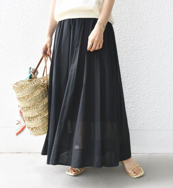 SHIPS for women「〈手洗い可能〉ウエスト ゴム ギャザー スカート 2」|スカート|