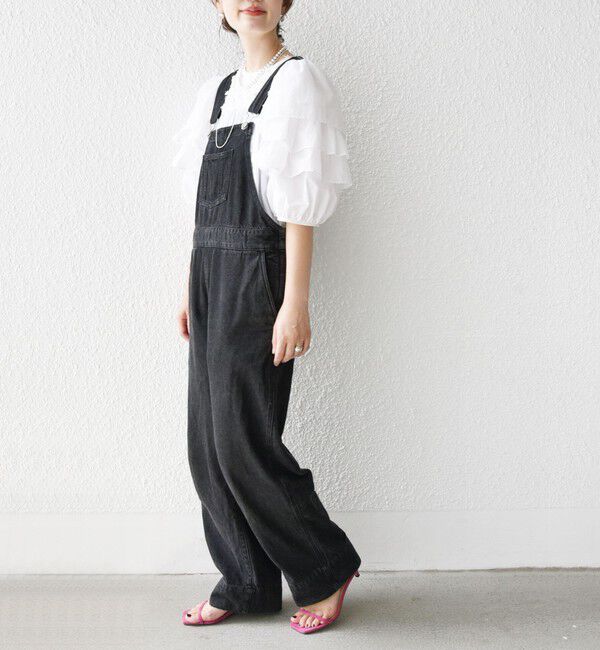 SHIPS for women「【WEB限定】〈手洗い可能〉ドット ジャカード コンビ フリル ブラウス」|シャツ・ブラウス|