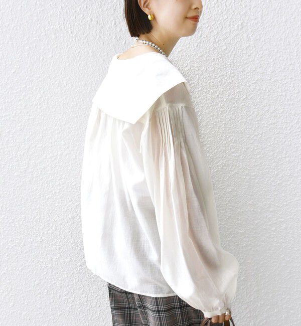 SHIPS for women「【WEB限定】〈手洗い可能〉ドット / レオパード プリント シアー ブラウス」|シャツ・ブラウス|