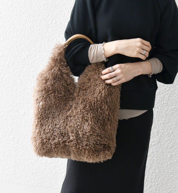 SHIPS any「SHIPS any: フェイクファー スクエア トート バッグ」|トートバッグ|