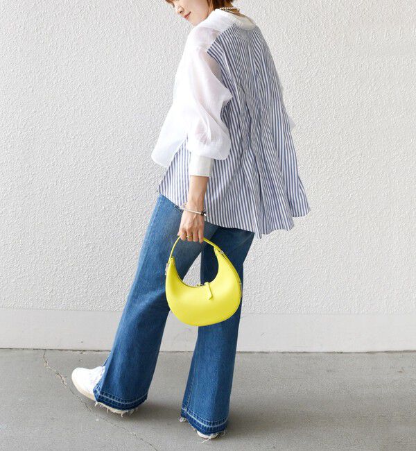 SHIPS for women「【WEB限定】〈手洗い可能〉異素材 ウエスト タック ブラウス」|シャツ・ブラウス|