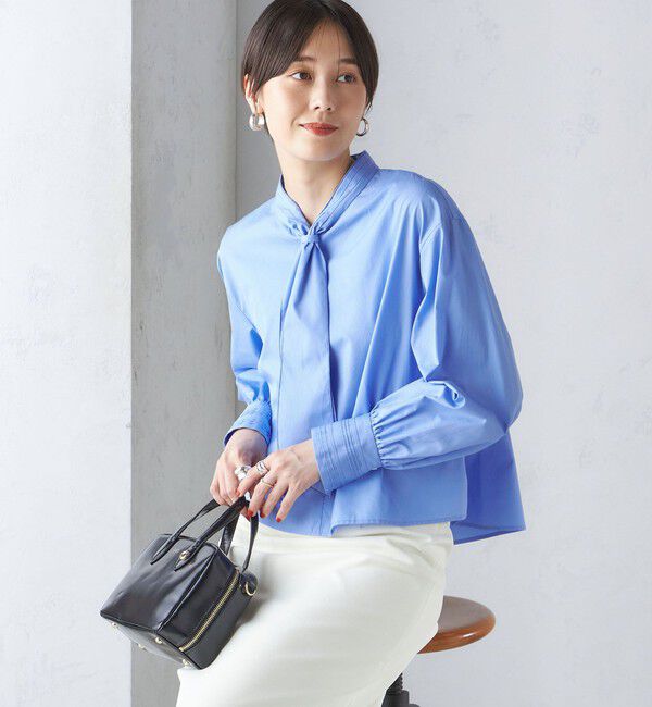SHIPS for women「〈手洗い可能〉ブロード ボウタイ ブラウス」|シャツ・ブラウス|