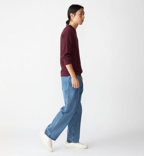 SHIPS「SHIPS:〈手洗い可能〉コットン ウール アラン クルーネック プルオーバー ニット」|ニット・セーター|