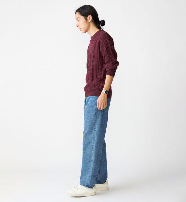 SHIPS「SHIPS:〈手洗い可能〉コットン ウール アラン クルーネック プルオーバー ニット」|ニット・セーター|