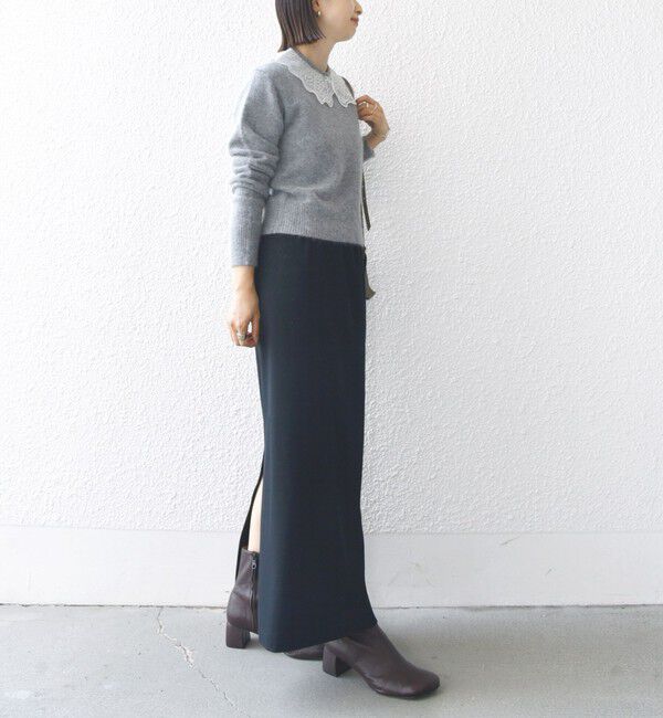 SHIPS for women「【WEB限定】〈手洗い可能〉布帛 襟付き ニット プルオーバー」|ニット・セーター|