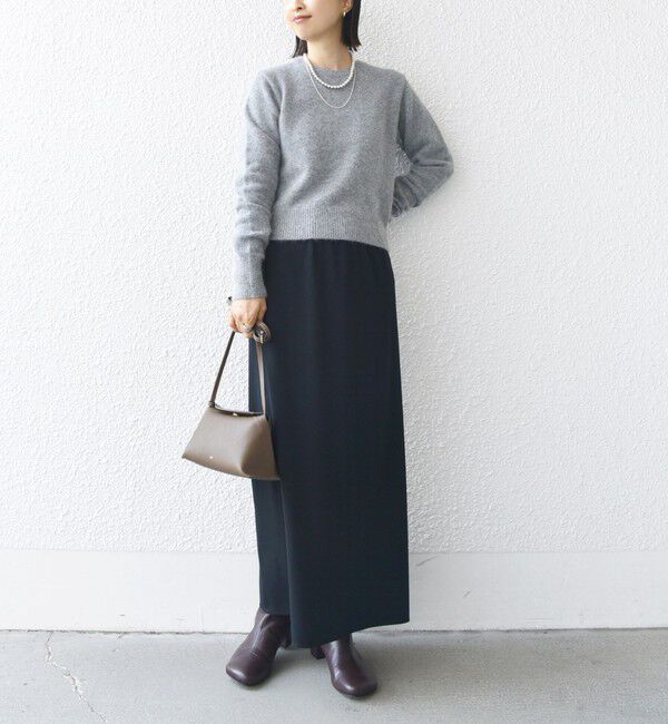 SHIPS for women「【WEB限定】〈手洗い可能〉布帛 襟付き ニット プルオーバー」|ニット・セーター|