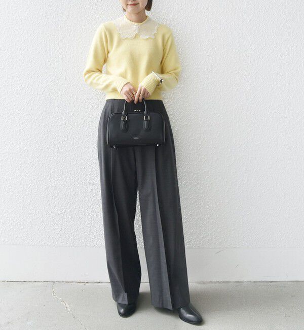 SHIPS for women「【WEB限定】〈手洗い可能〉布帛 襟付き ニット プルオーバー」|ニット・セーター|