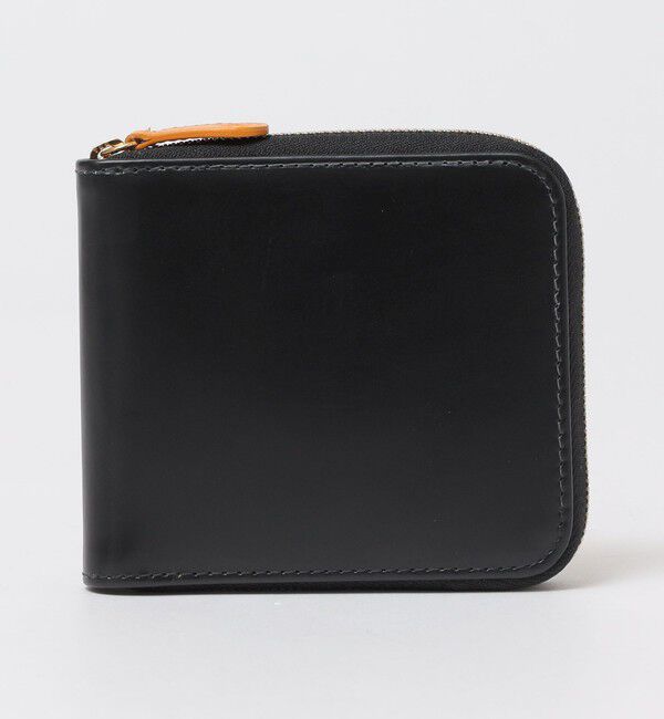 SHIPS「ETTINGER: BRIDLE ZIPPED WALLET ブライドルレザー ジップ ウォレット 二つ折り財布」|財布|ブラック