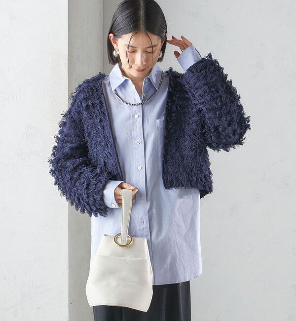 SHIPS for women「〈手洗い可能〉ギマ フリンジ ショート カーディガン」|カーディガン|