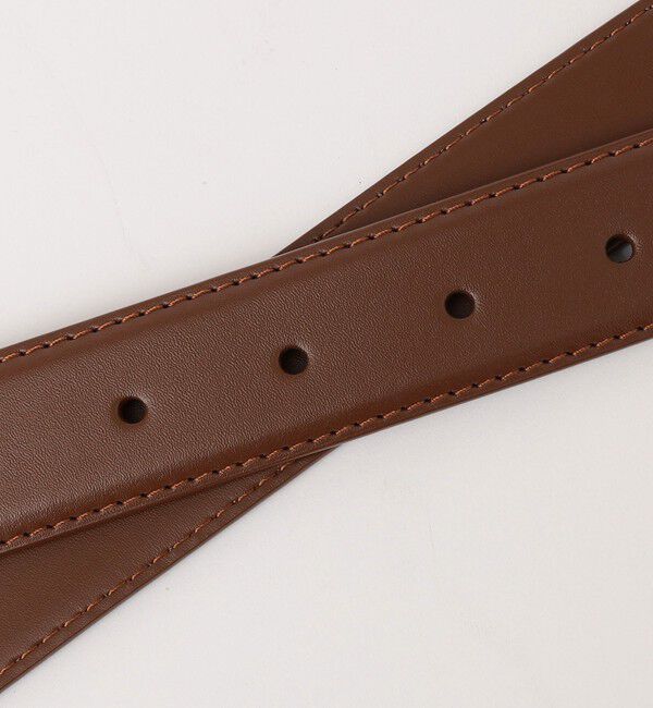 quaranciel「quaranciel: オーバル バックル ステッチ レザー ベルト」|ベルト|