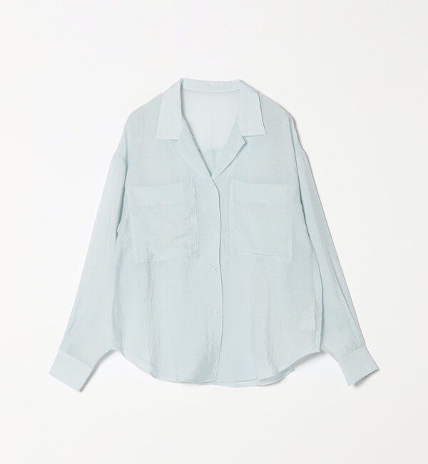 quaranciel「quaranciel:〈洗濯機可能〉シアー ポケット オープンカラー オーバー シャツ」|シャツ・ブラウス|