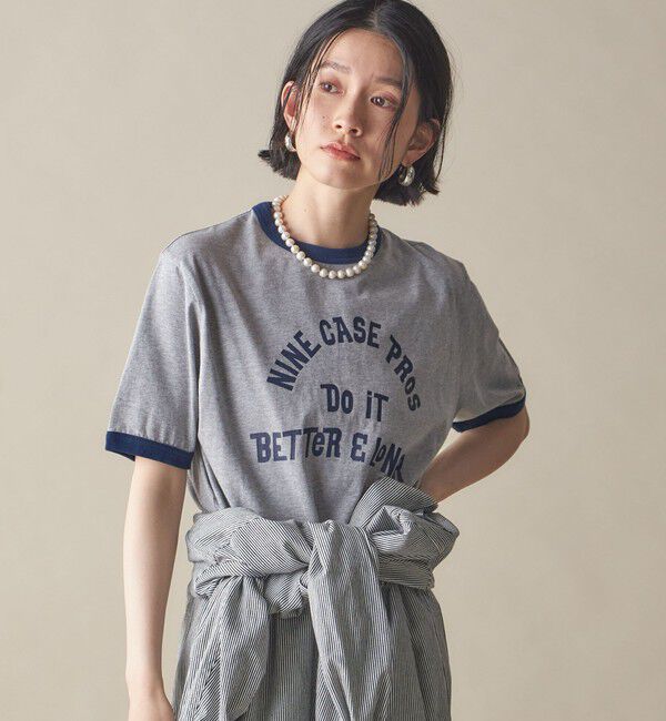 SHIPS for women「SHIPS NINE CASE:〈洗濯機可能〉プリント リンガー TEE」|Tシャツ・カットソー|