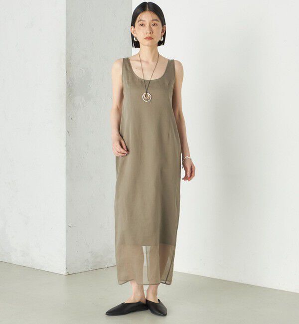 SHIPS for women「《予約》Wai＋:〈手洗い可能〉オーガンジー ノースリーブ 2WAY ワンピース」|ワンピース|