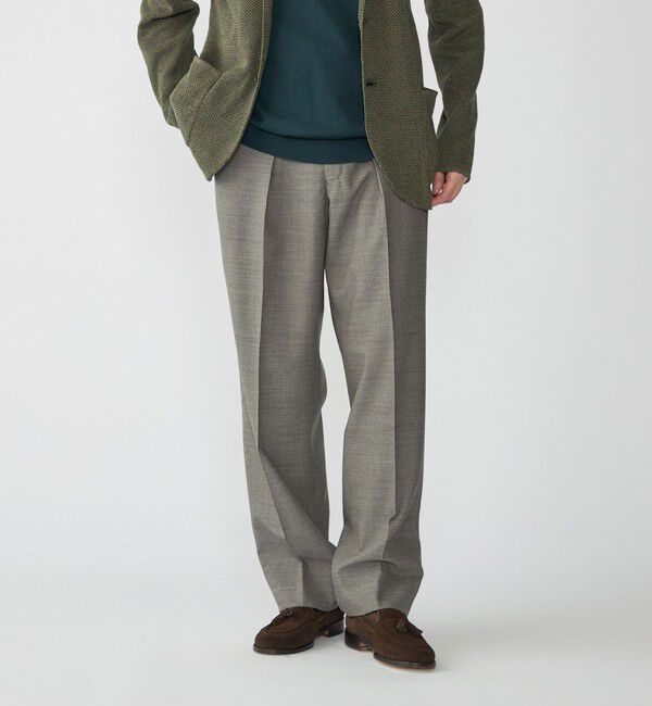 SHIPS「BERNARD ZINS: WALLIS トロピカル ソリッド スラックス」|スラックス|チャコールグレー