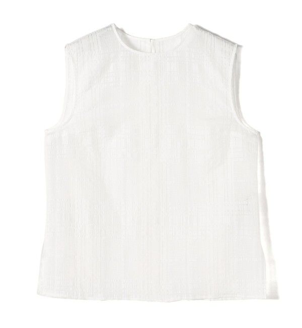 SHIPS for women「〈手洗い可能〉シアー チェック ジャカード ノースリーブ ブラウス」|シャツ・ブラウス|