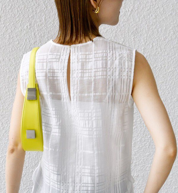 SHIPS for women「〈手洗い可能〉シアー チェック ジャカード ノースリーブ ブラウス」|シャツ・ブラウス|